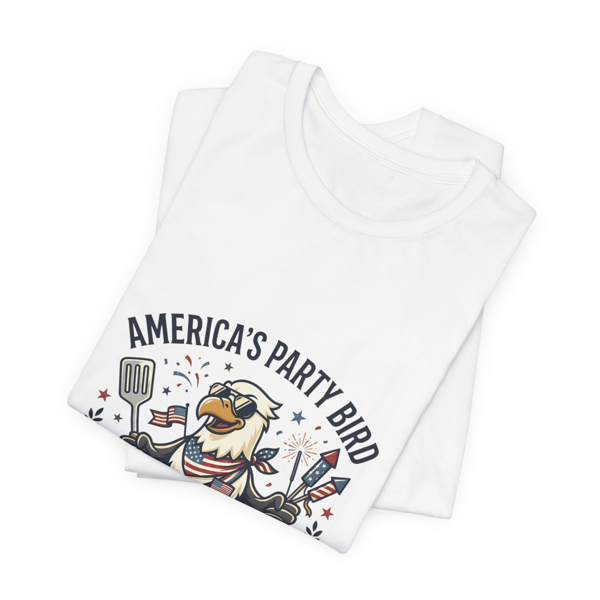 America's Party Bird T-Shirt — Patriotic Eagle BBQ & Fireworks Tee