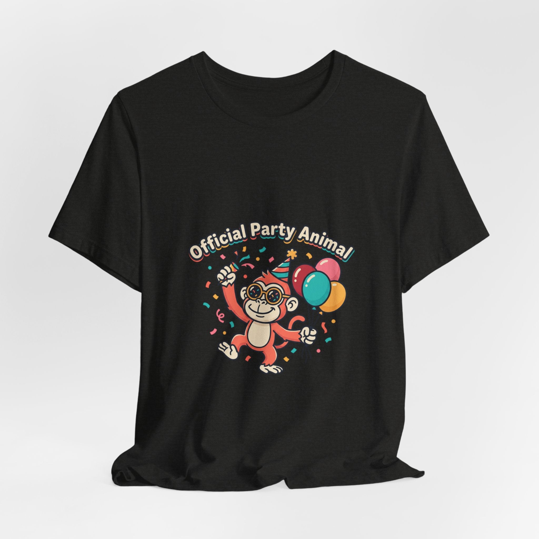 Party Animal T‑Shirt — Cute Monkey Birthday Tee with Balloons
