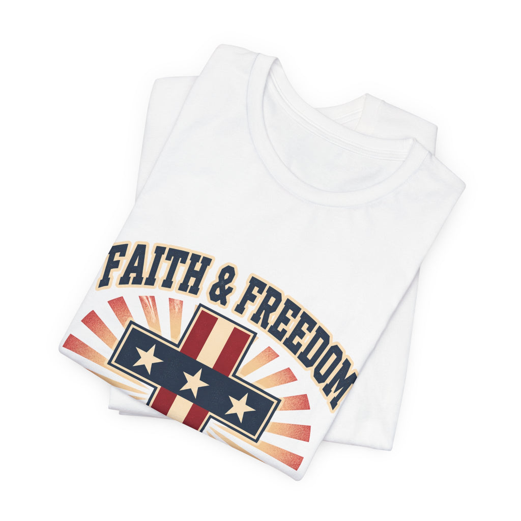 Faith & Freedom Cross Tee | Patriotic, Faith-Based July 4th Vintage Americana