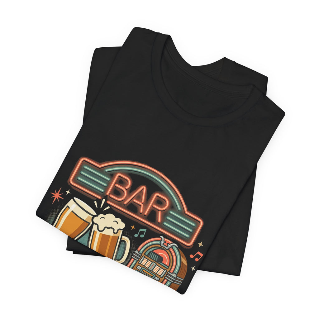 Weekend Headquarters Bar T‑Shirt — Retro Jukebox & Beer Graphic Tee