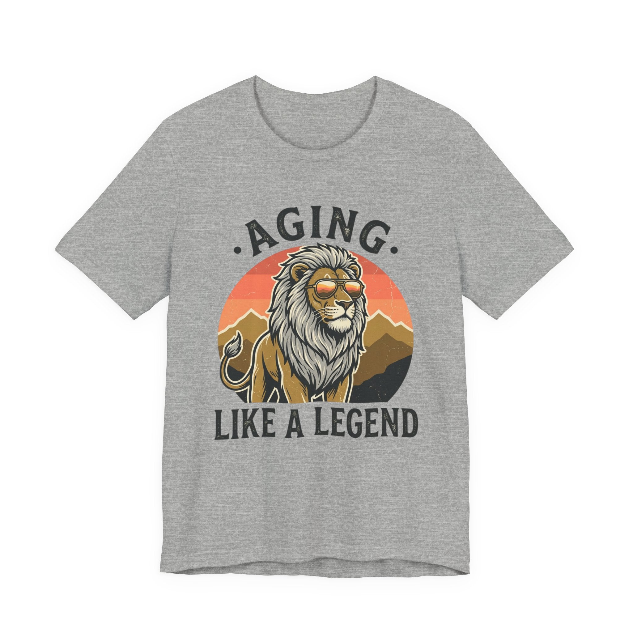 Aging Like a Legend Tee — Vintage Lion Graphic T-Shirt for Men & Women