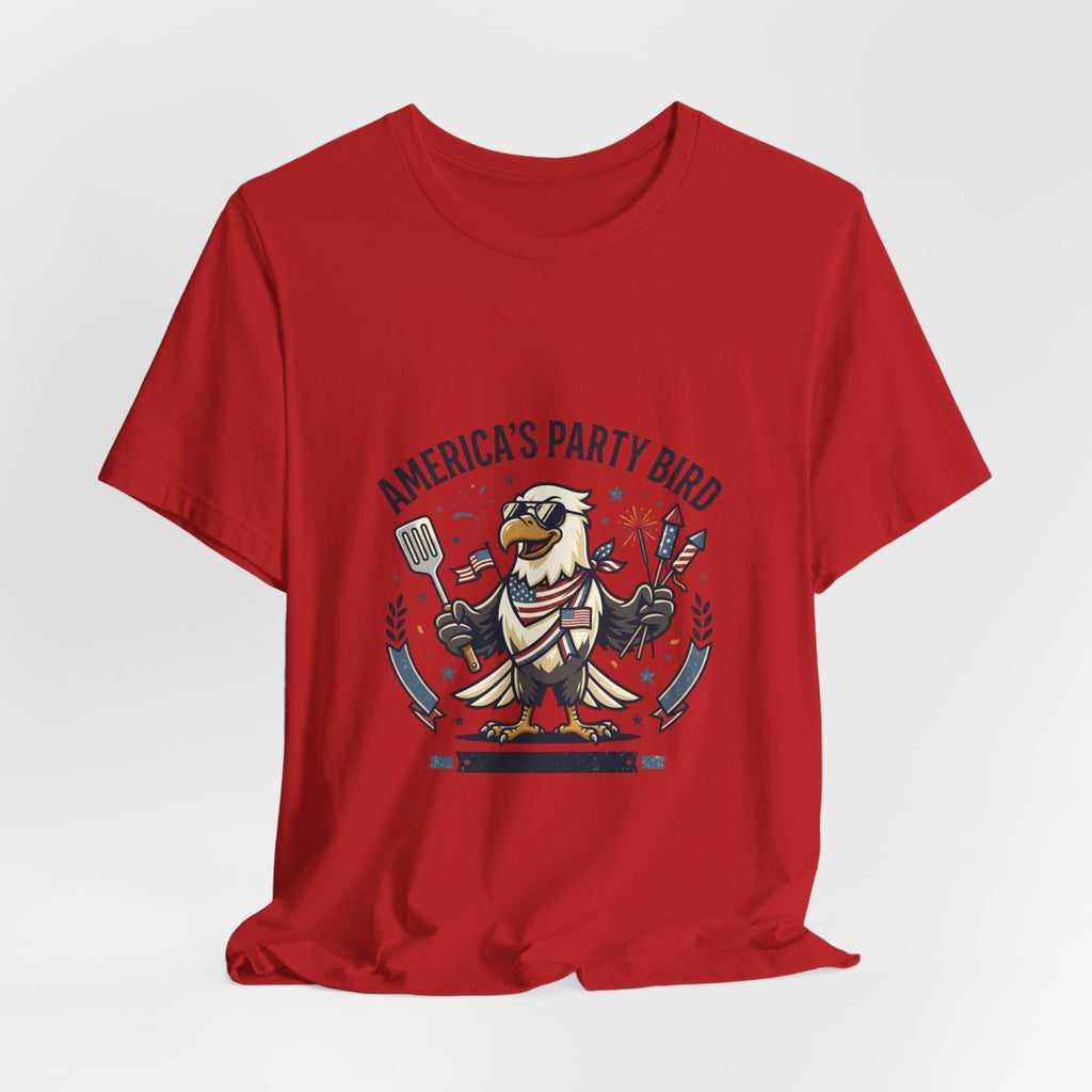America's Party Bird T-Shirt — Patriotic Eagle BBQ & Fireworks Tee