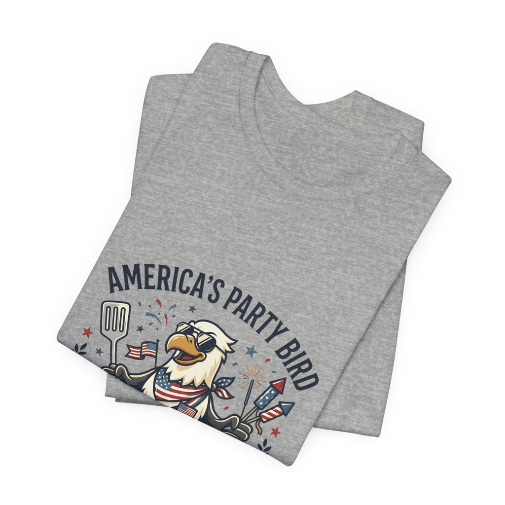 America's Party Bird T-Shirt — Patriotic Eagle BBQ & Fireworks Tee
