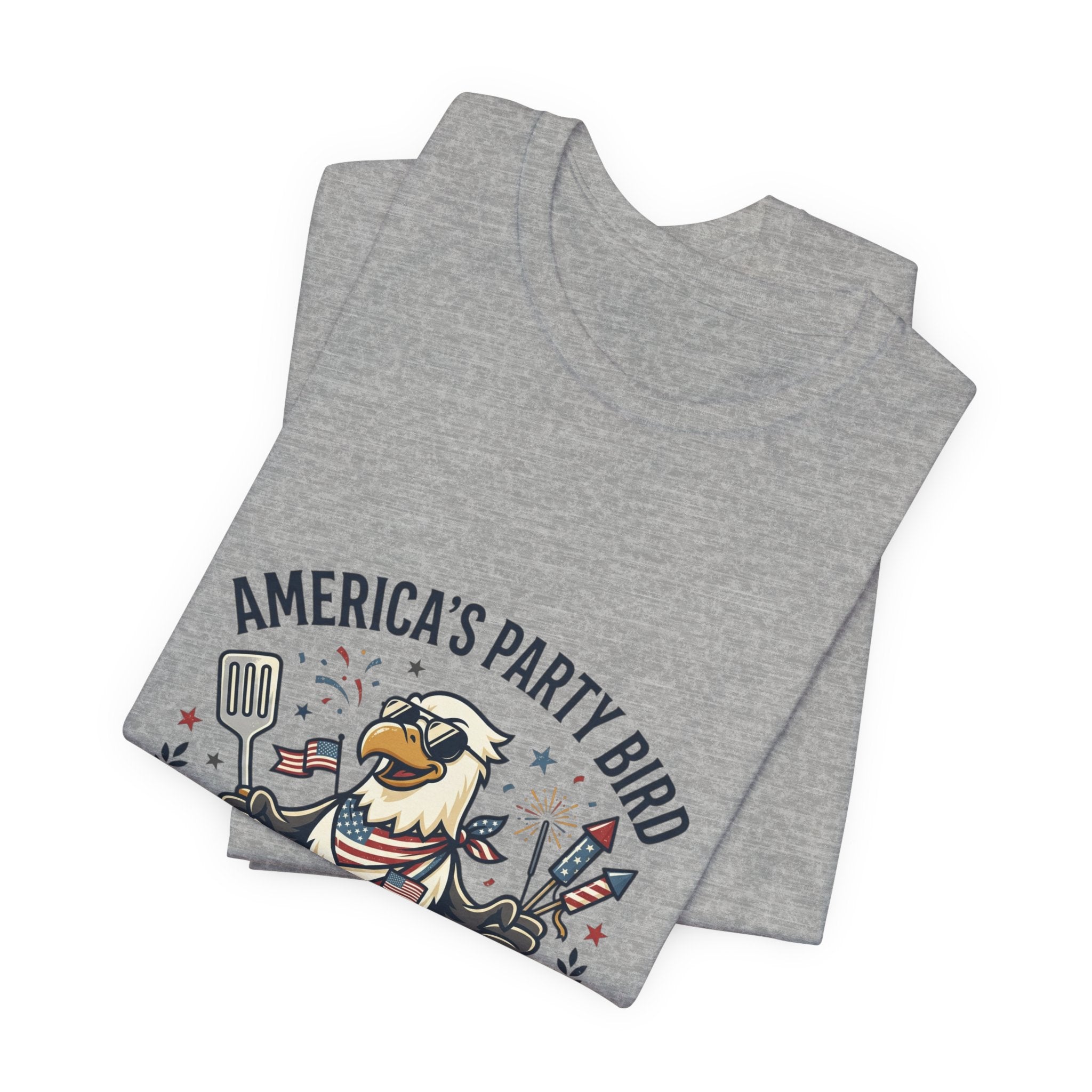 America's Party Bird T-Shirt — Patriotic Eagle BBQ & Fireworks Tee