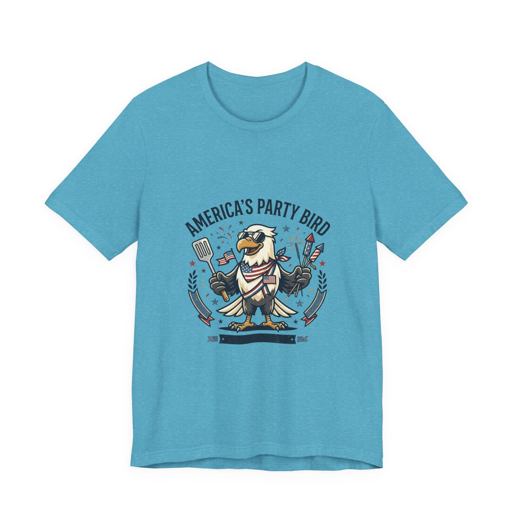 America's Party Bird T-Shirt — Patriotic Eagle BBQ & Fireworks Tee