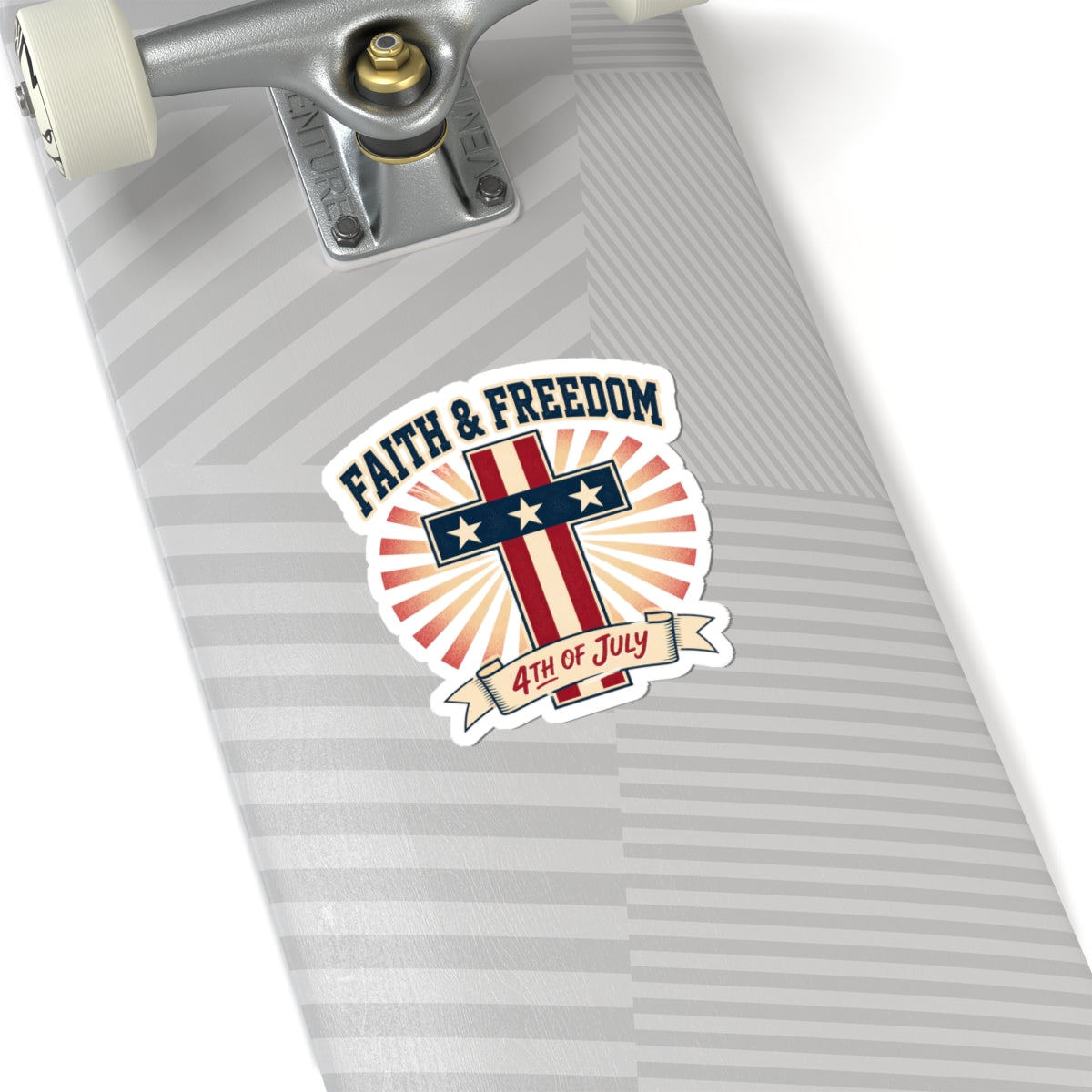 Faith & Freedom Cross Sticker | Patriotic, Faith-Based 4th of July