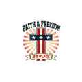 Faith & Freedom Cross Sticker | Patriotic, Faith-Based 4th of July