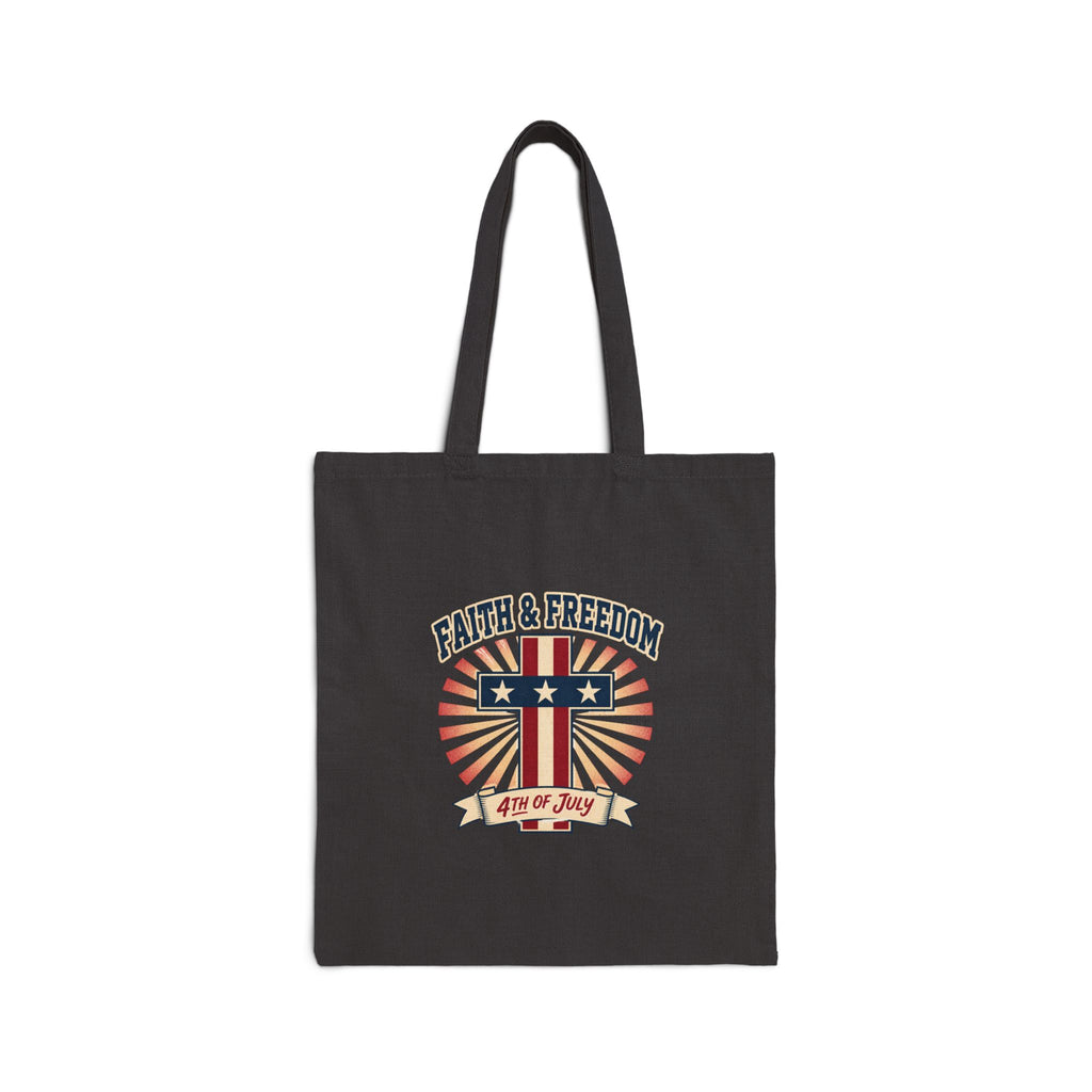 Faith & Freedom Retro Patriotic Tote | July 4th, vintage Americana