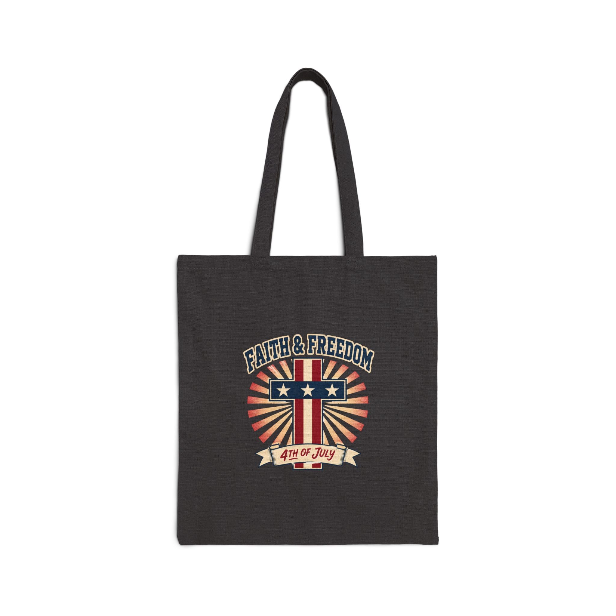 Faith & Freedom Retro Patriotic Tote | July 4th, vintage Americana