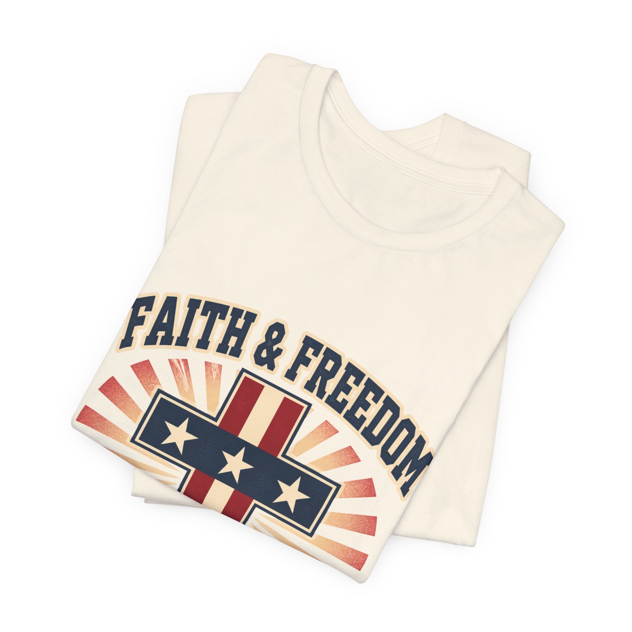 Faith & Freedom Cross Tee | Patriotic, Faith-Based July 4th Vintage Americana
