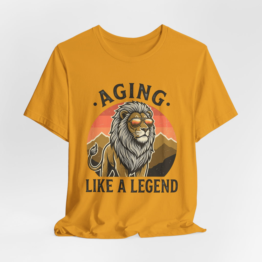Aging Like a Legend Tee — Vintage Lion Graphic T-Shirt for Men & Women