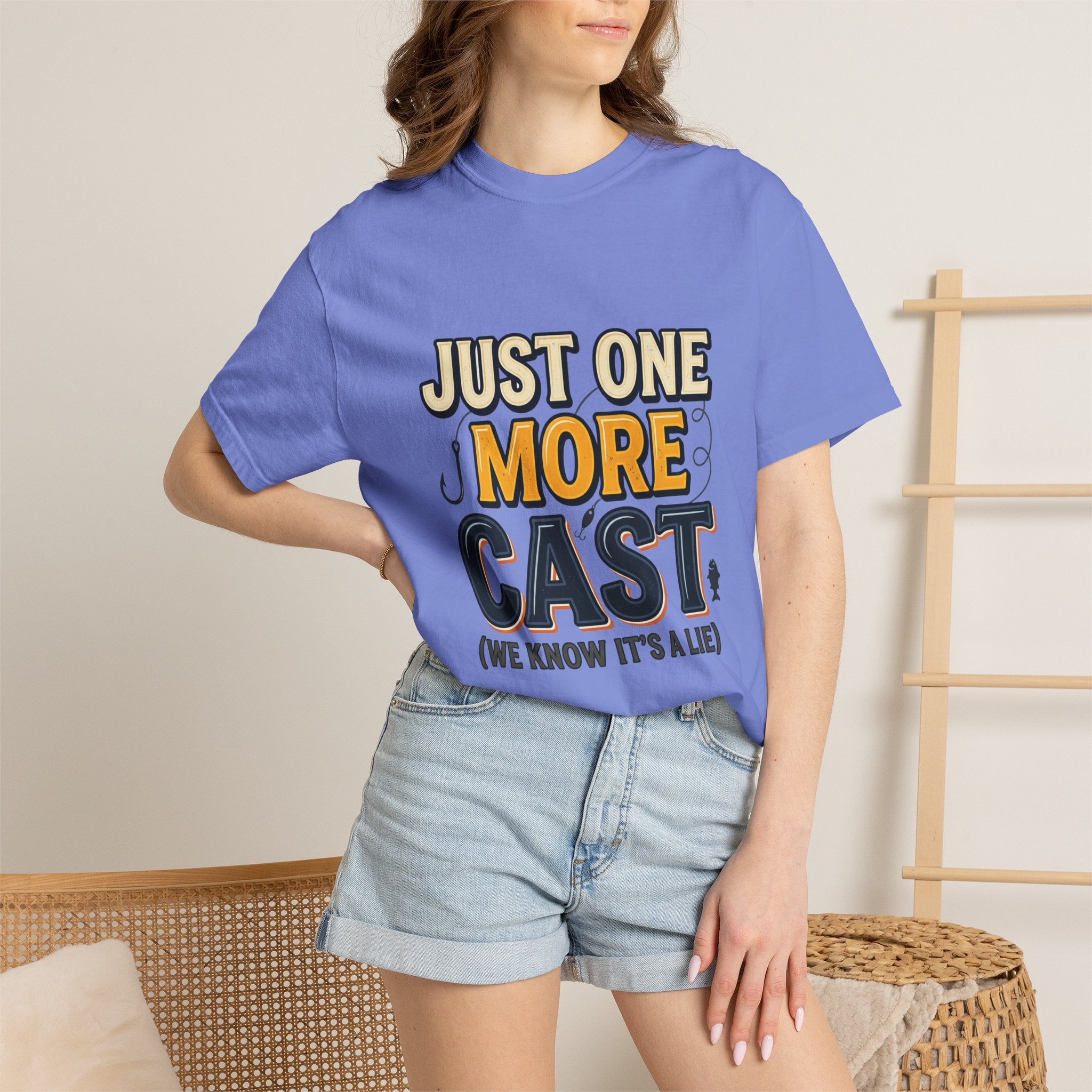 Fishing T-Shirt — "Just One More Cast (We Know It's A Lie)" Graphic Tee