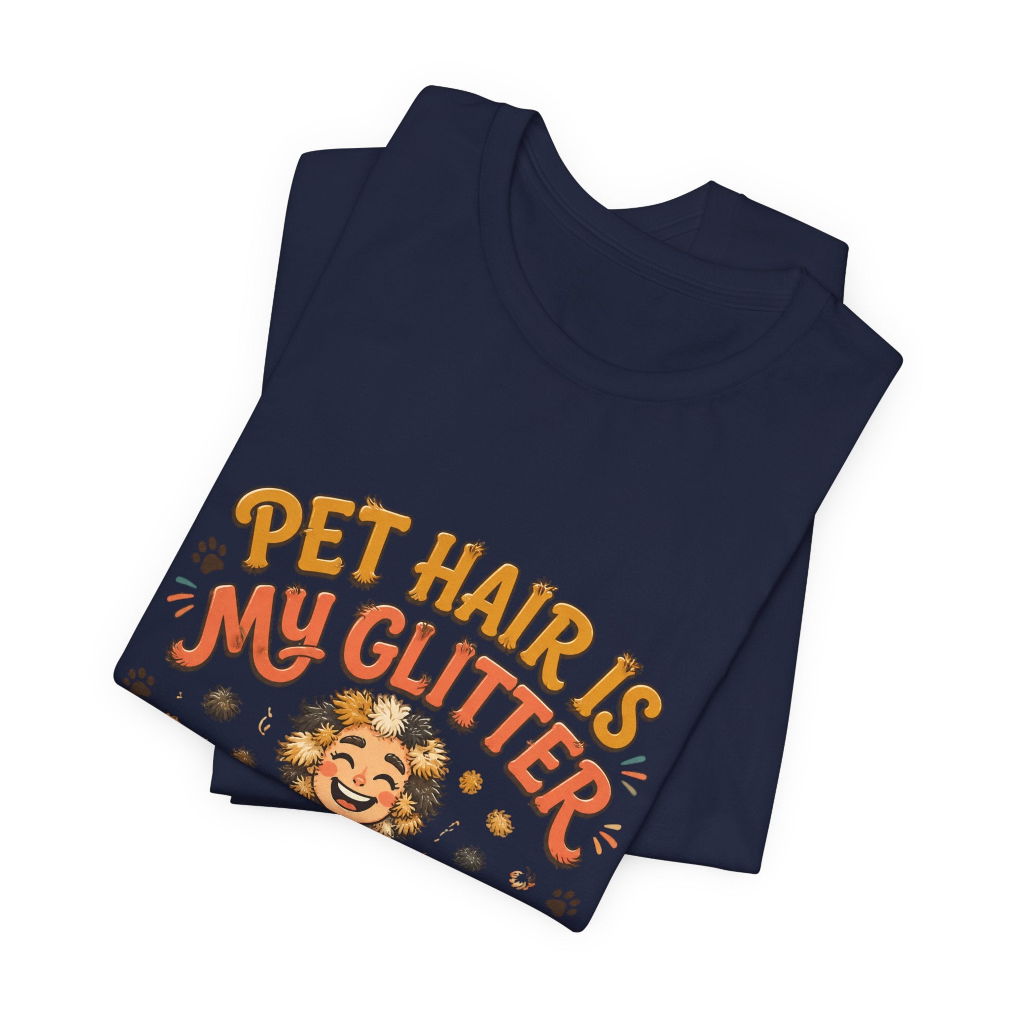 Pet Hair Is My Glitter T-Shirt — Cute Pet Lover Tee with Dog & Cat Illustration
