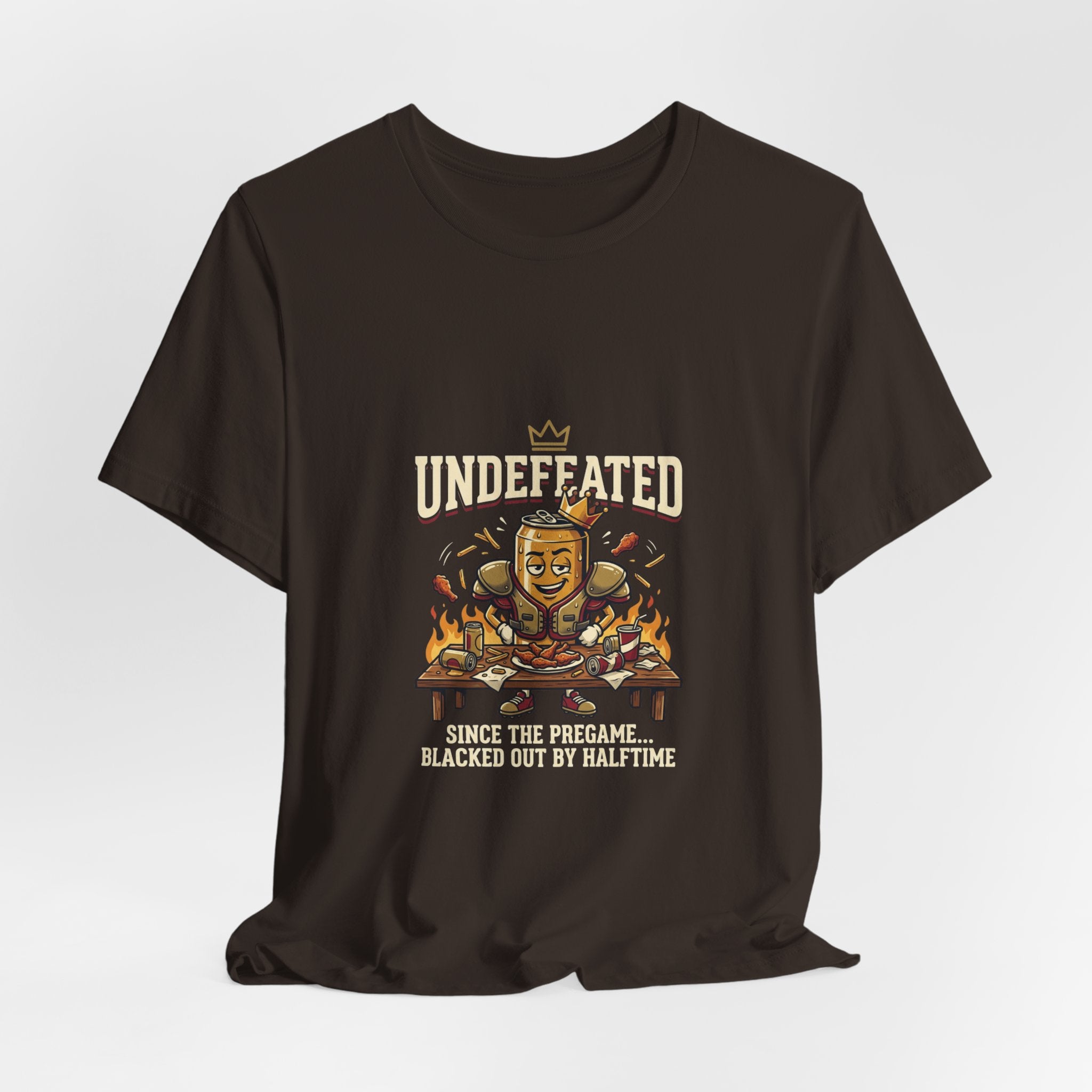 Undefeated Feast Tee — Cartoon King Dining Graphic T-Shirt