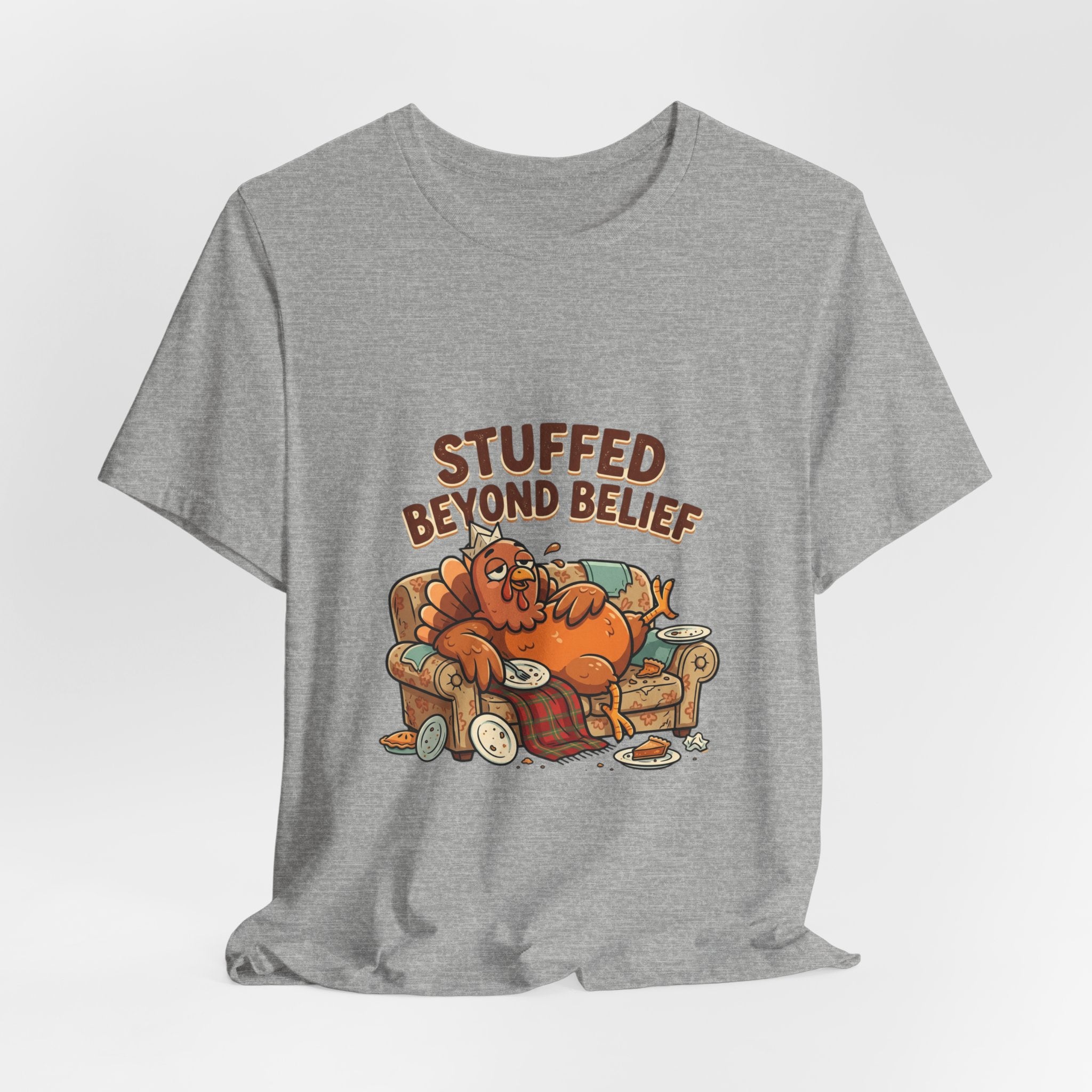 Stuffed Beyond Belief T-Shirt — Funny Thanksgiving Turkey Couch Potato Tee