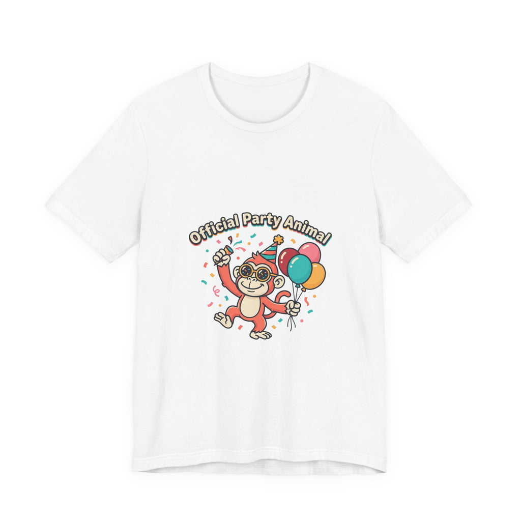 Party Animal T‑Shirt — Cute Monkey Birthday Tee with Balloons