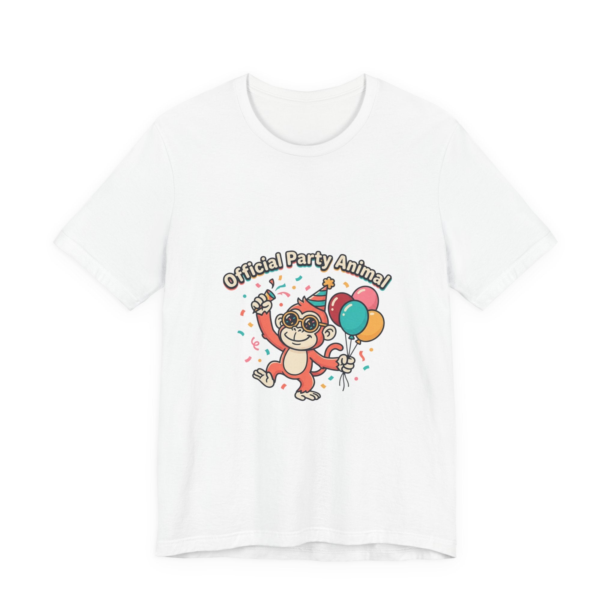 Party Animal T‑Shirt — Cute Monkey Birthday Tee with Balloons
