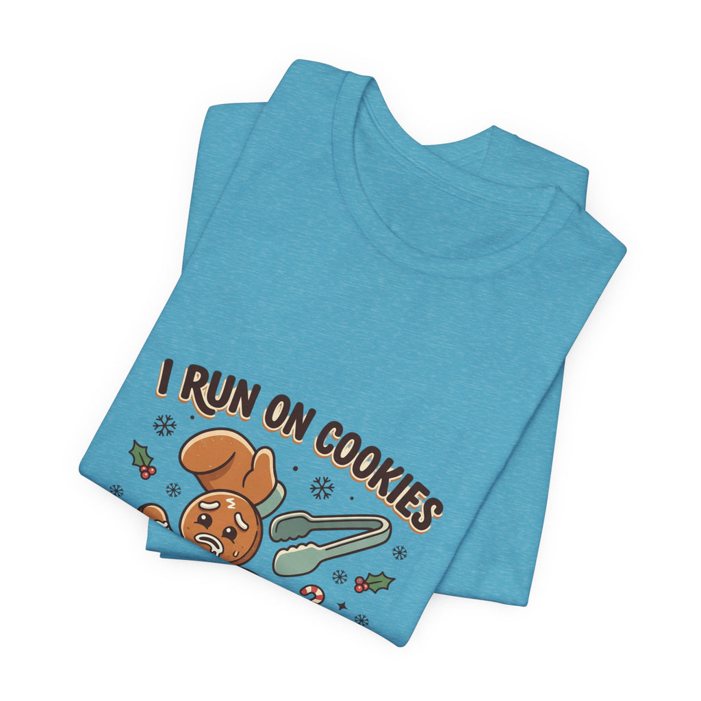 I Run On Cookies Gingerbread Tee — Funny Holiday Christmas Cookie Shirt