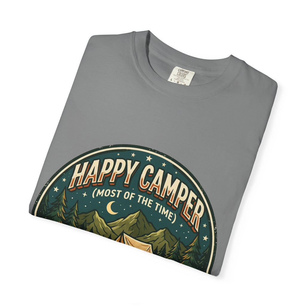 Happy Camper T-Shirt — Campfire Tent Graphic Tee