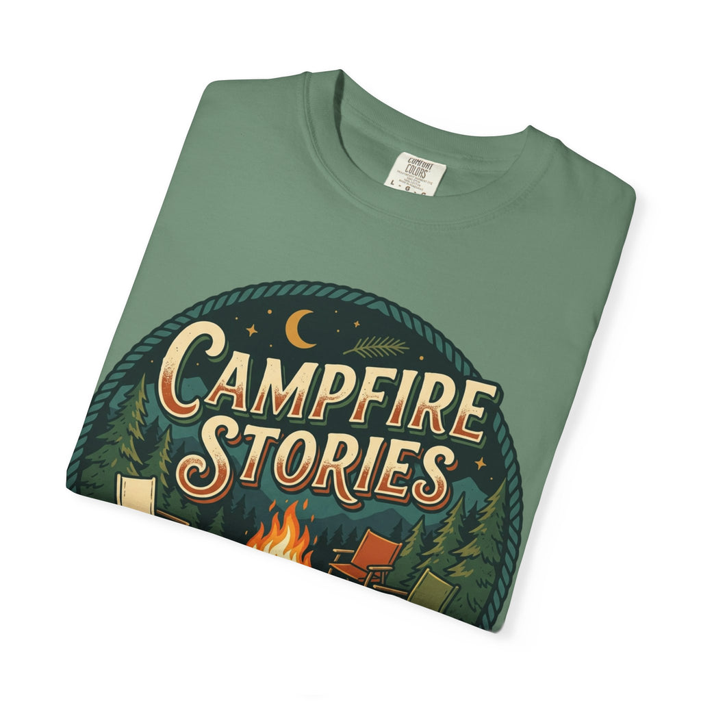Campfire Stories T-Shirt — Vintage Camping Graphic Tee ("Campfire Stories" Loading)