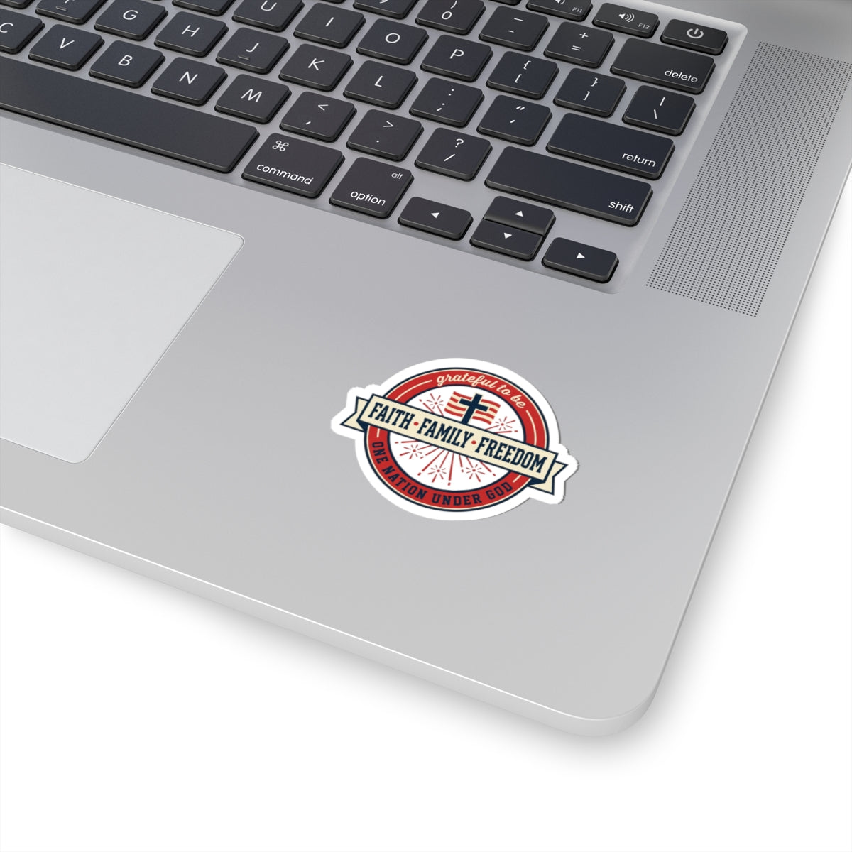 Faith • Family • Freedom Kiss-Cut Stickers | Patriotic Faith-Based, Vintage Americana