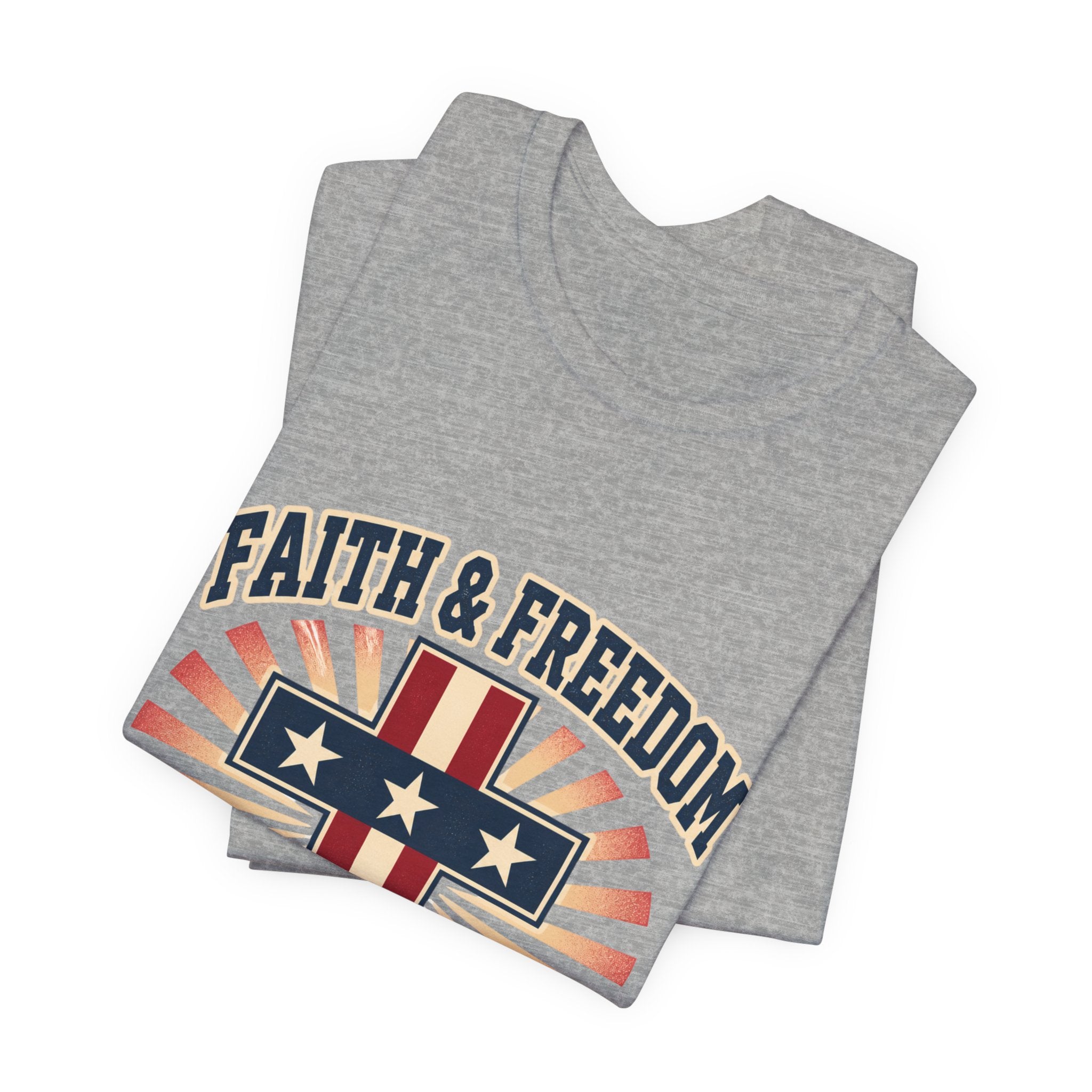 Faith & Freedom Cross Tee | Patriotic, Faith-Based July 4th Vintage Americana