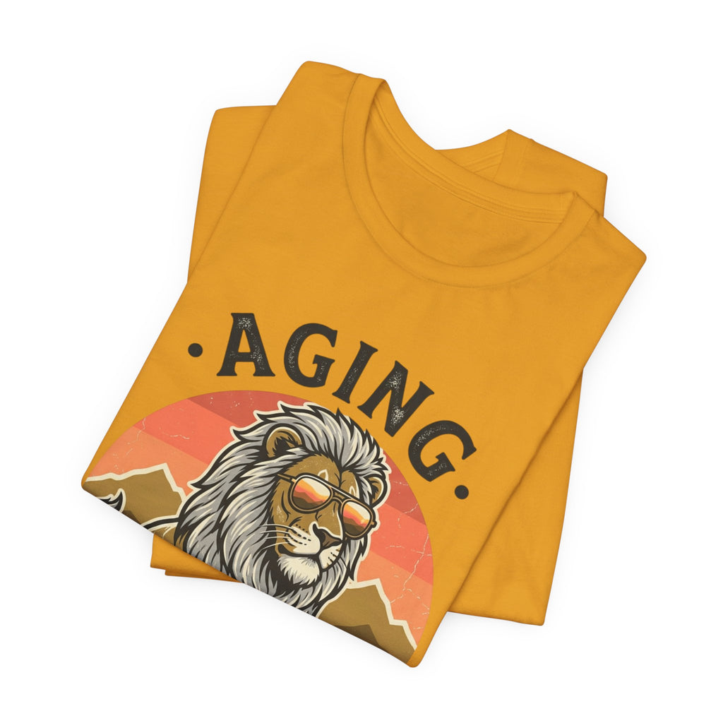 Aging Like a Legend Tee — Vintage Lion Graphic T-Shirt for Men & Women