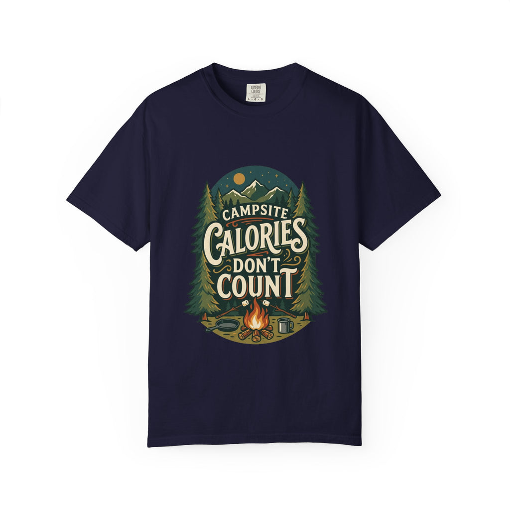 Campsite Calories Don’t Count Graphic T-Shirt — Camping Campfire Outdoors Tee