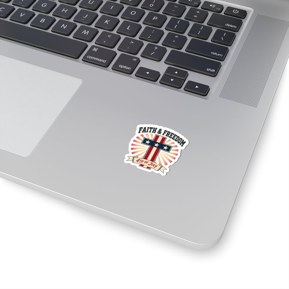 Faith & Freedom Cross Sticker | Patriotic, Faith-Based 4th of July