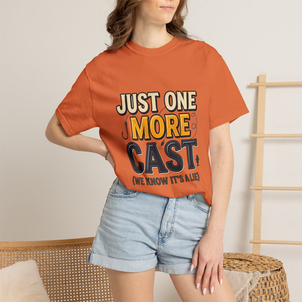 Fishing T-Shirt — "Just One More Cast (We Know It's A Lie)" Graphic Tee