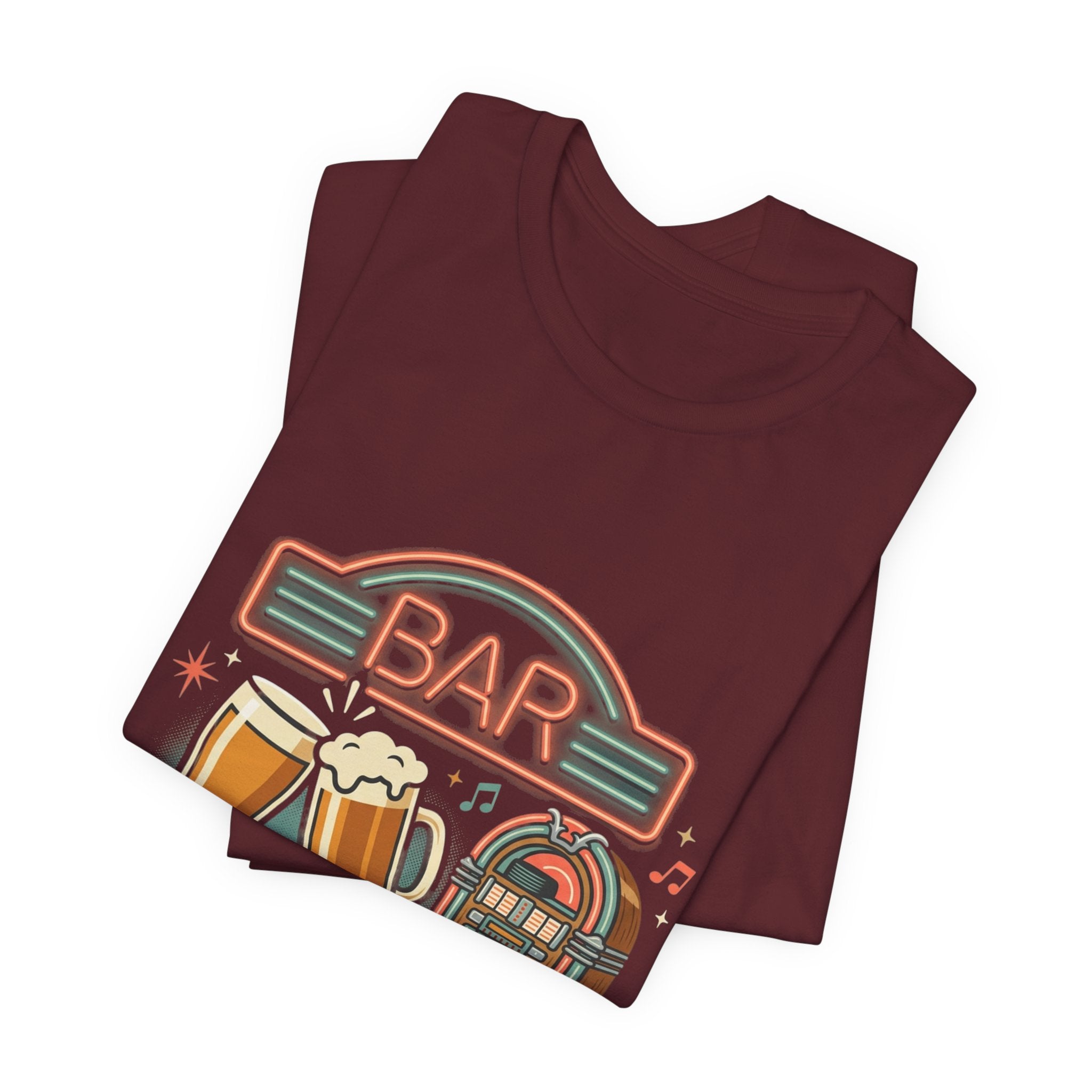 Weekend Headquarters Bar T‑Shirt — Retro Jukebox & Beer Graphic Tee