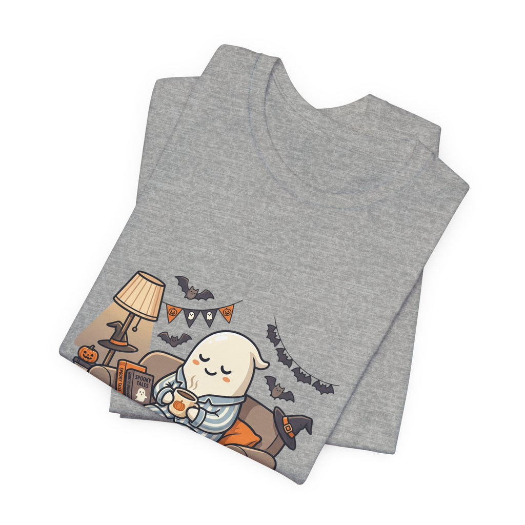 Halloween Ghost Tee — "Just Here for the Boos" Cute Spooky Graphic Shirt