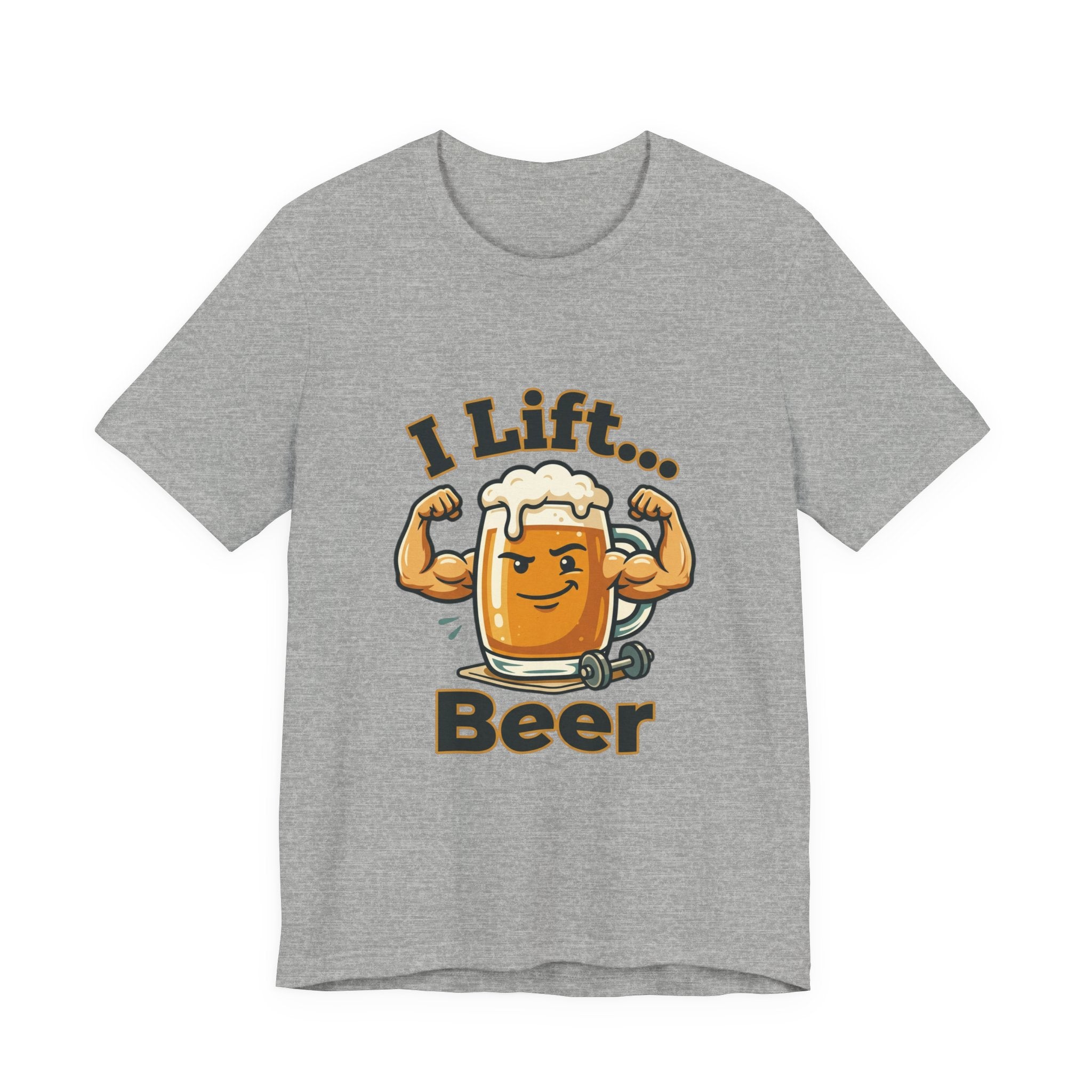 I Lift Beer T-Shirt — Funny Beer Mug Fitness Tee