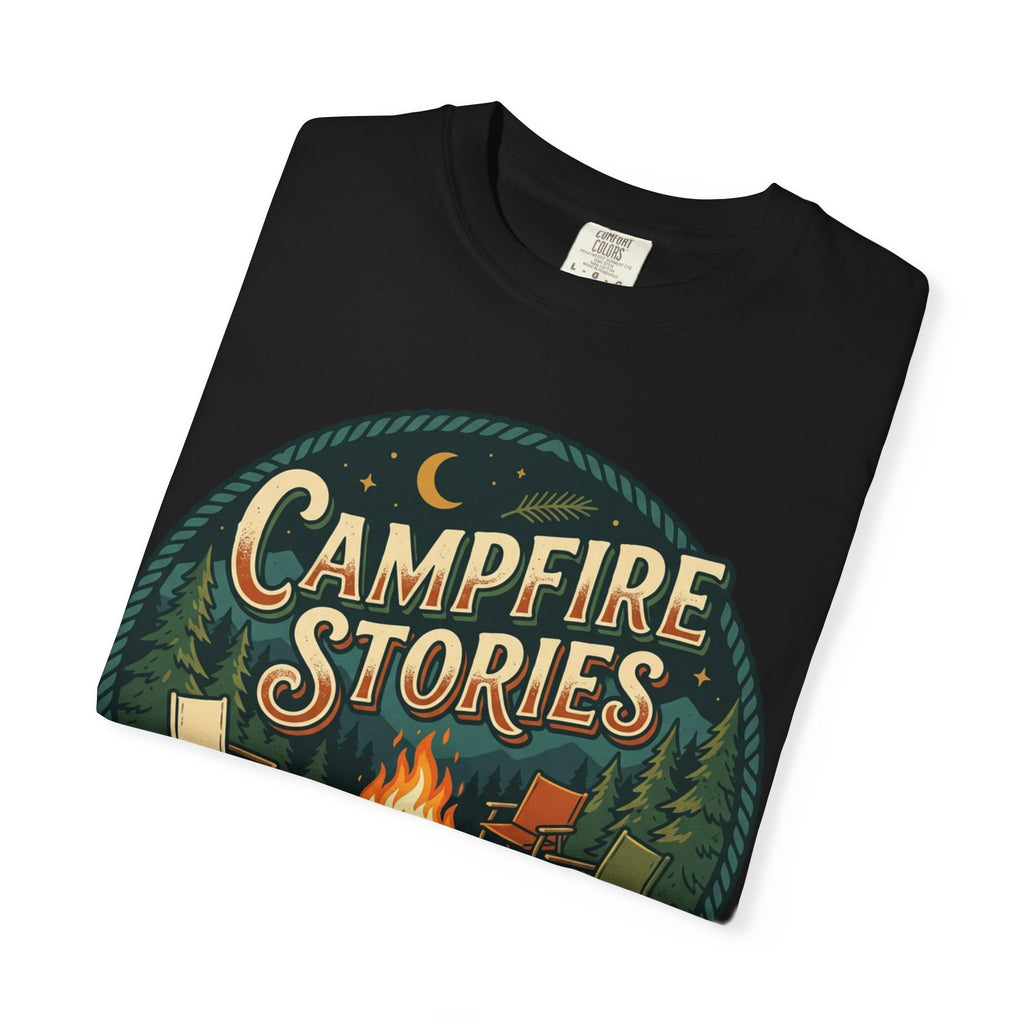 Campfire Stories T-Shirt — Vintage Camping Graphic Tee ("Campfire Stories" Loading)