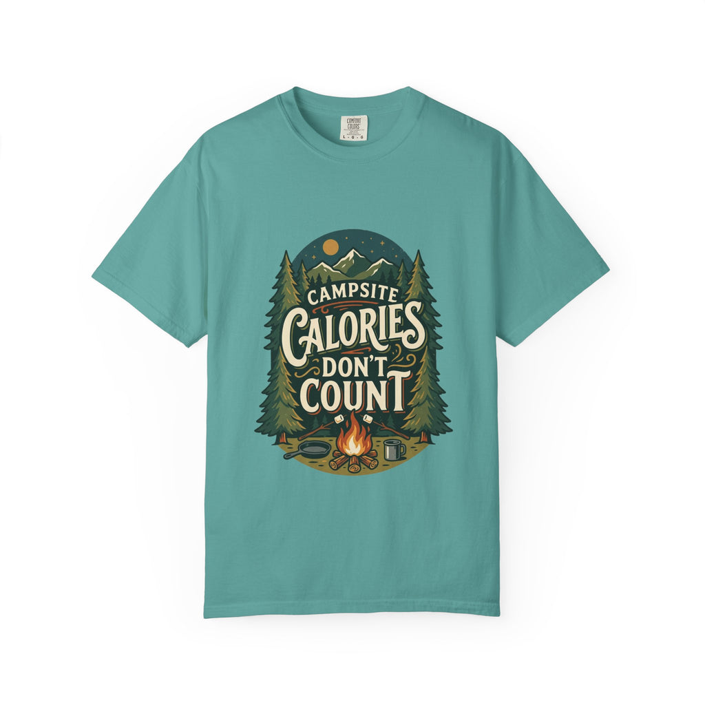 Campsite Calories Don’t Count Graphic T-Shirt — Camping Campfire Outdoors Tee