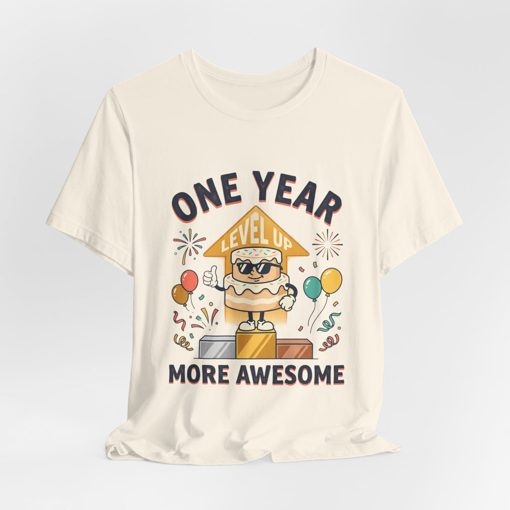 Birthday Baby Tee — "One Year More Awesome" 1st Birthday Shirt