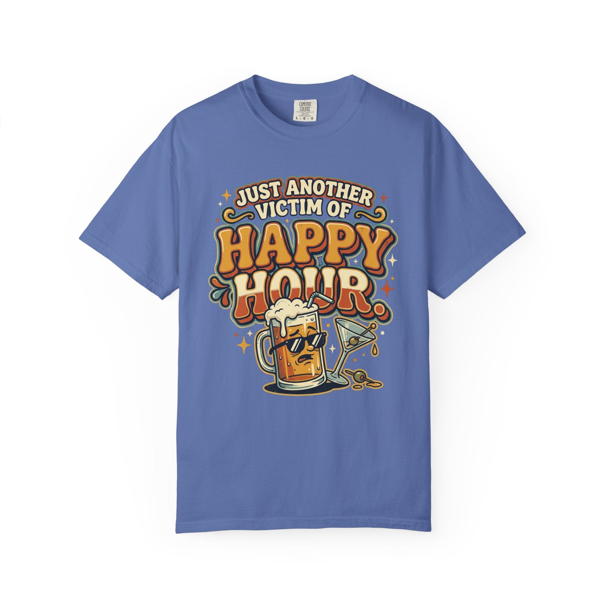 Happy Hour T-Shirt — "Just Another Victim of Happy Hour" Funny Bar Tee