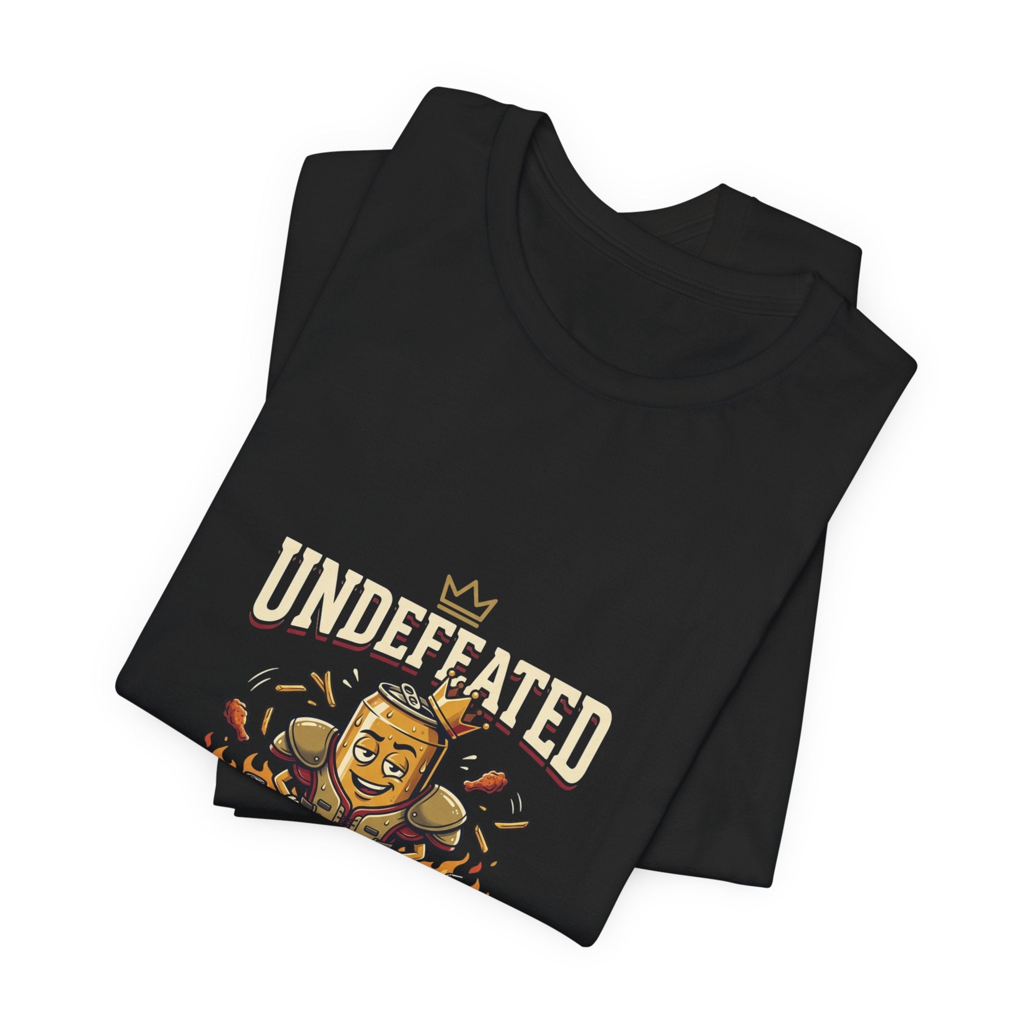 Undefeated Feast Tee — Cartoon King Dining Graphic T-Shirt