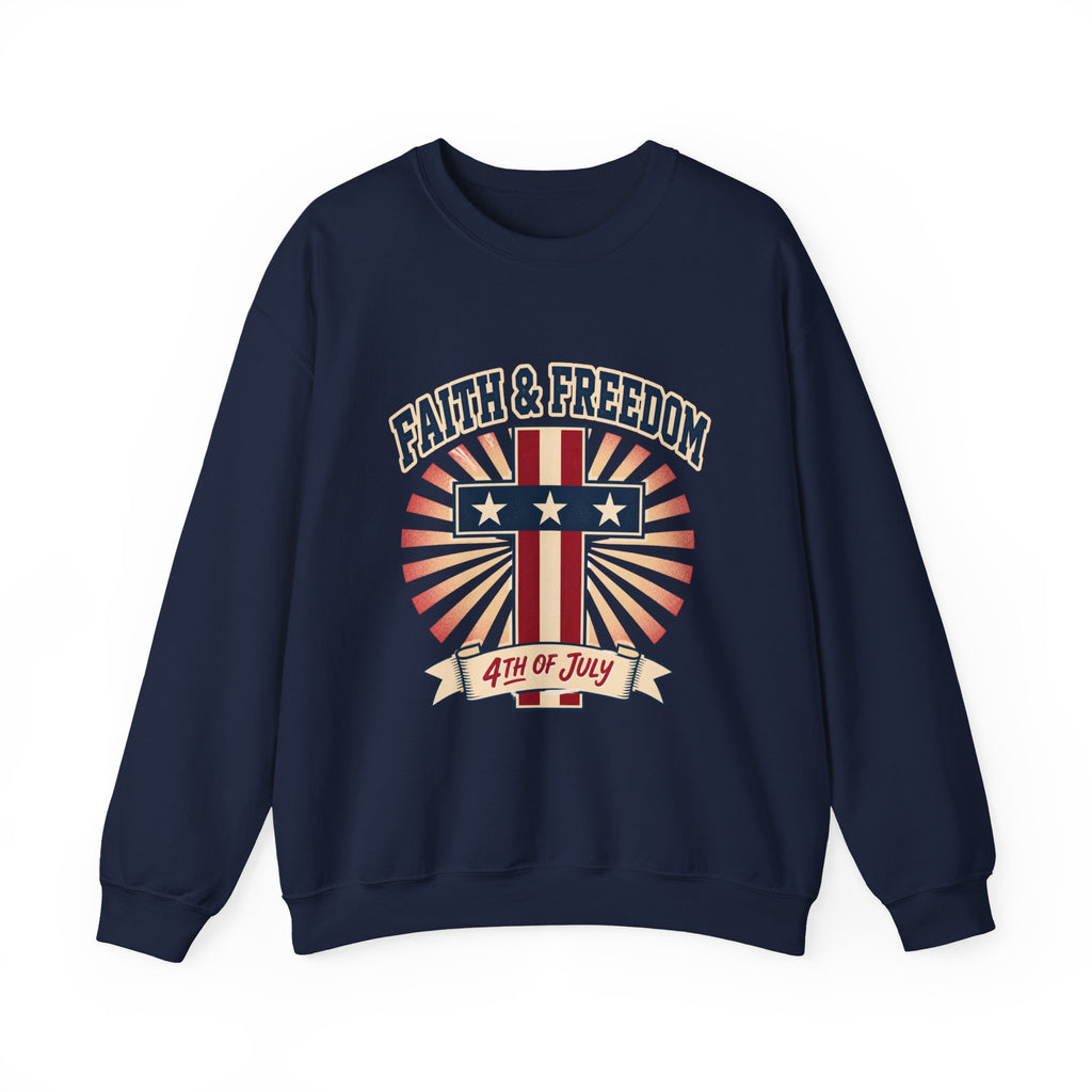 Faith & Freedom Cross Crewneck Sweatshirt | patriotic, vintage Americana