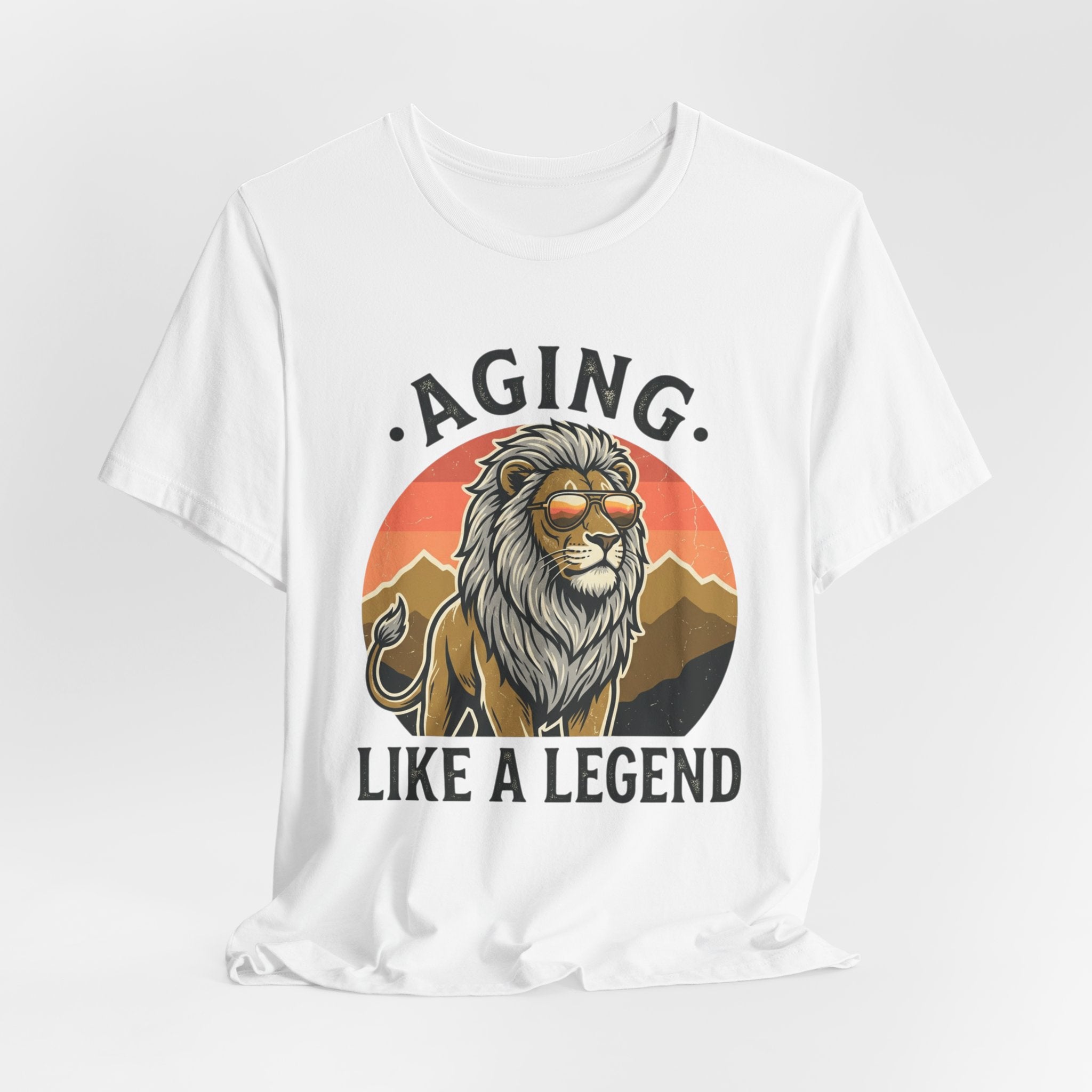 Aging Like a Legend Tee — Vintage Lion Graphic T-Shirt for Men & Women