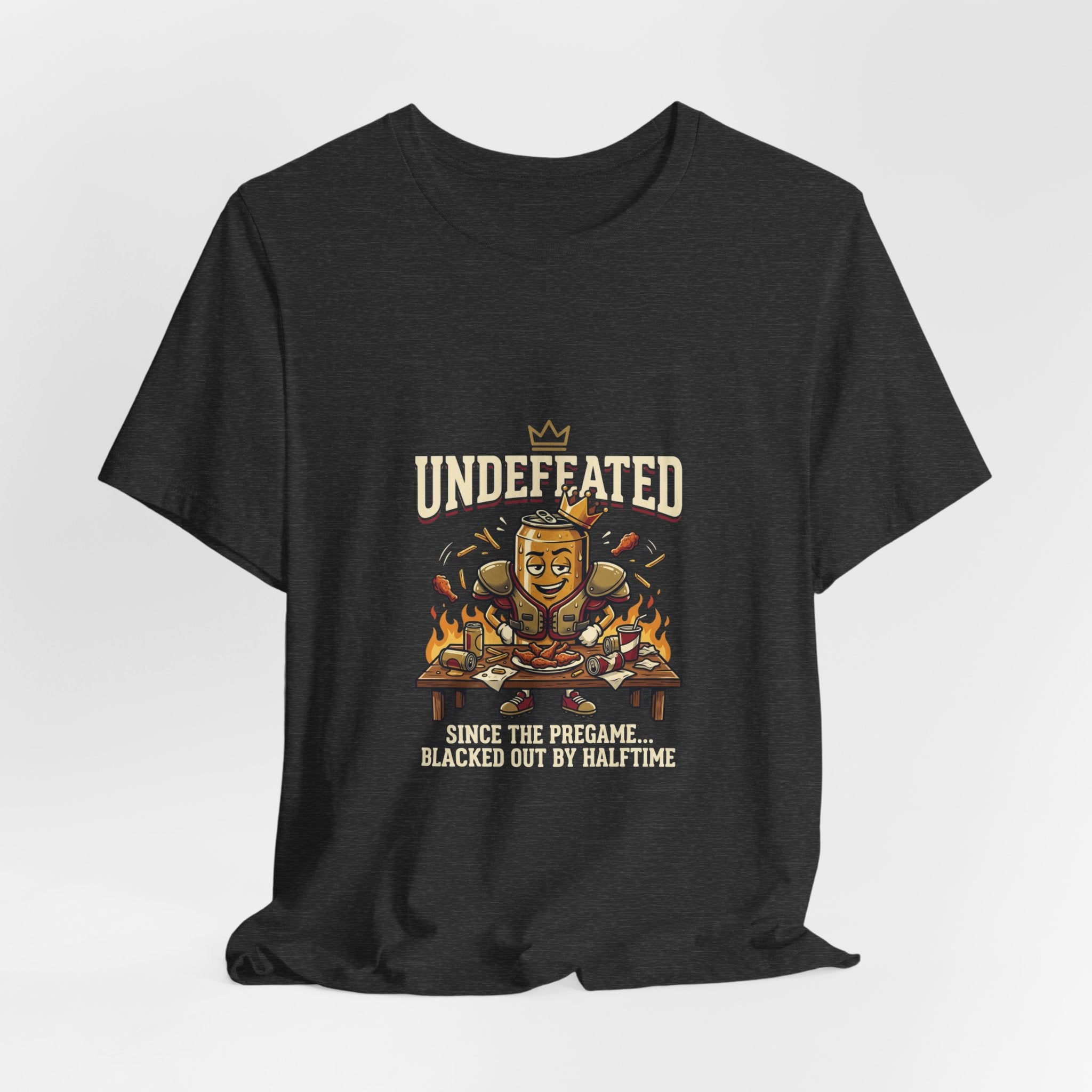 Undefeated Feast Tee — Cartoon King Dining Graphic T-Shirt