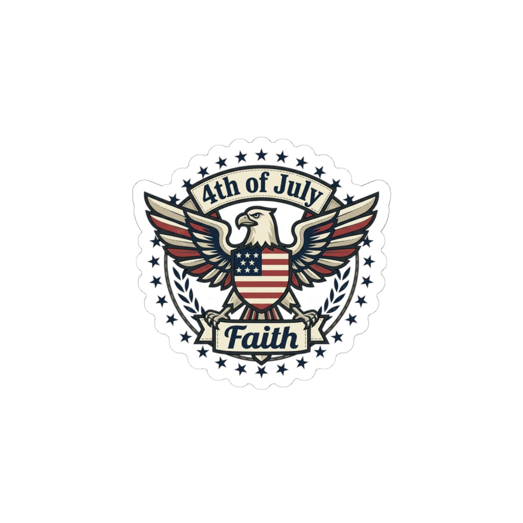 4th of July Faith Eagle Sticker | Patriotic, Faith-Based, Vintage Americana
