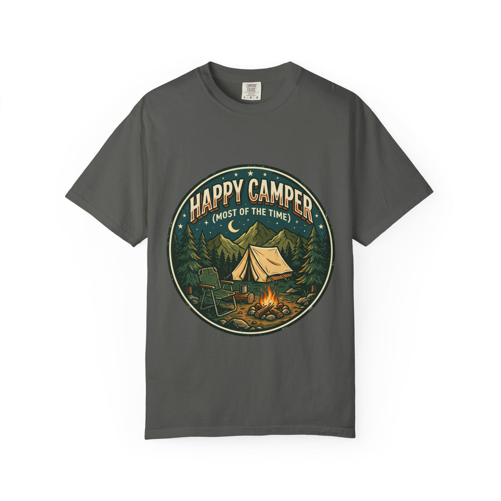 Happy Camper T-Shirt — Campfire Tent Graphic Tee
