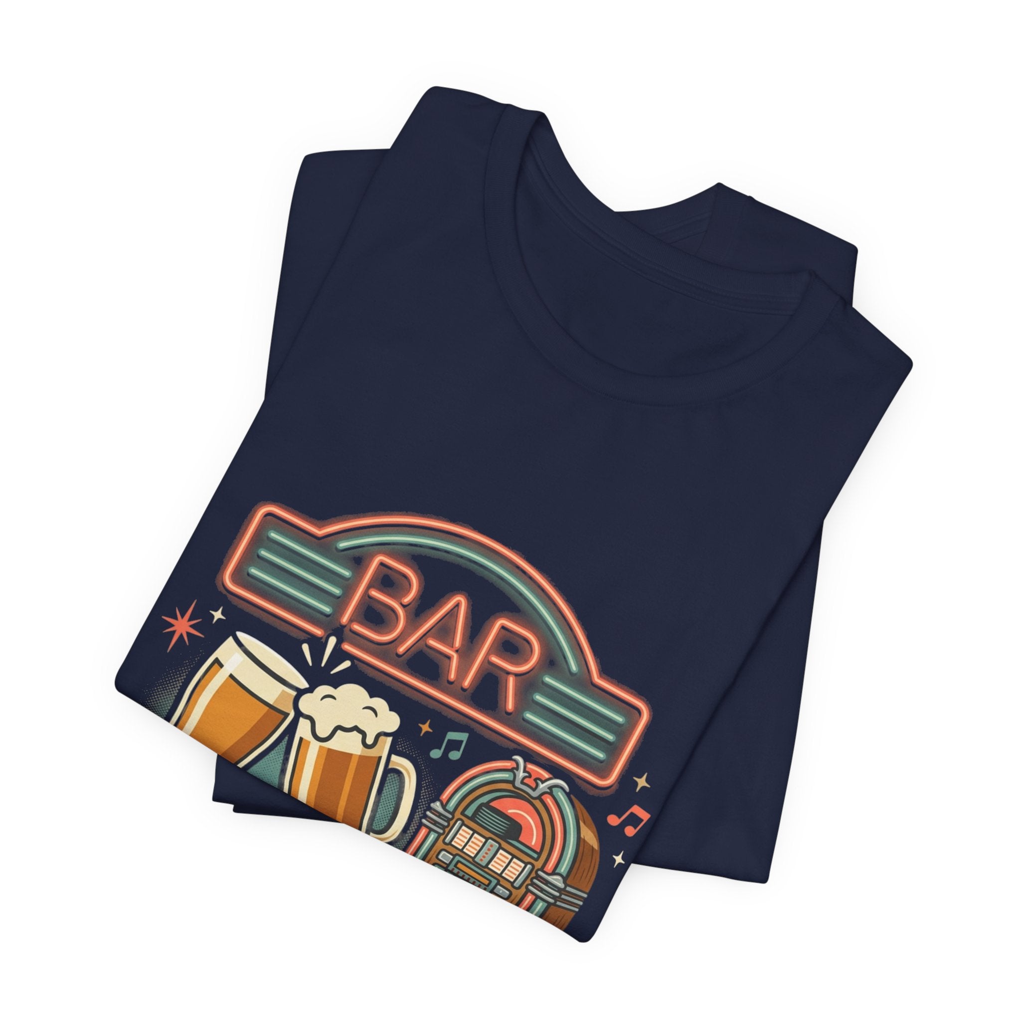 Weekend Headquarters Bar T‑Shirt — Retro Jukebox & Beer Graphic Tee