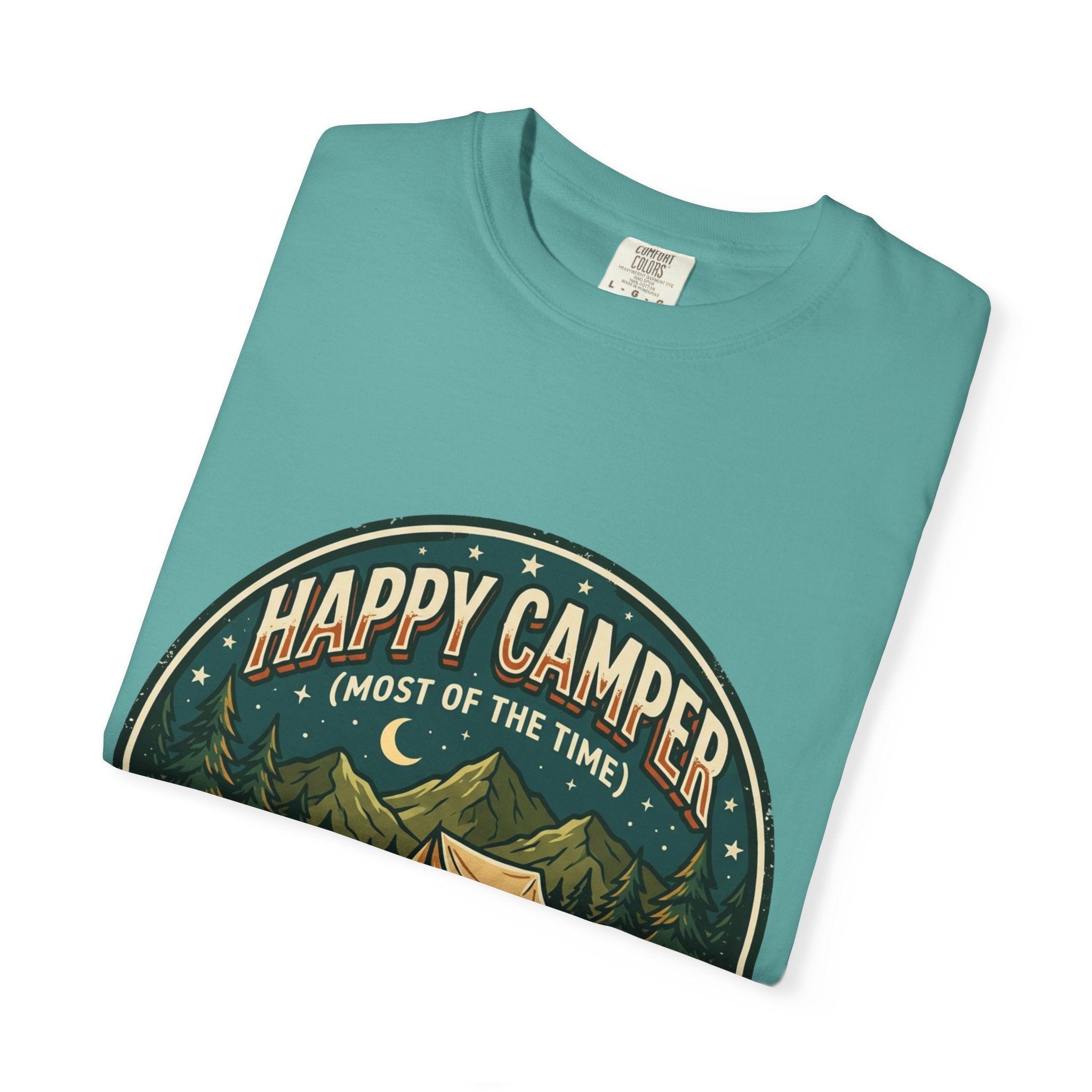 Happy Camper T-Shirt — Campfire Tent Graphic Tee