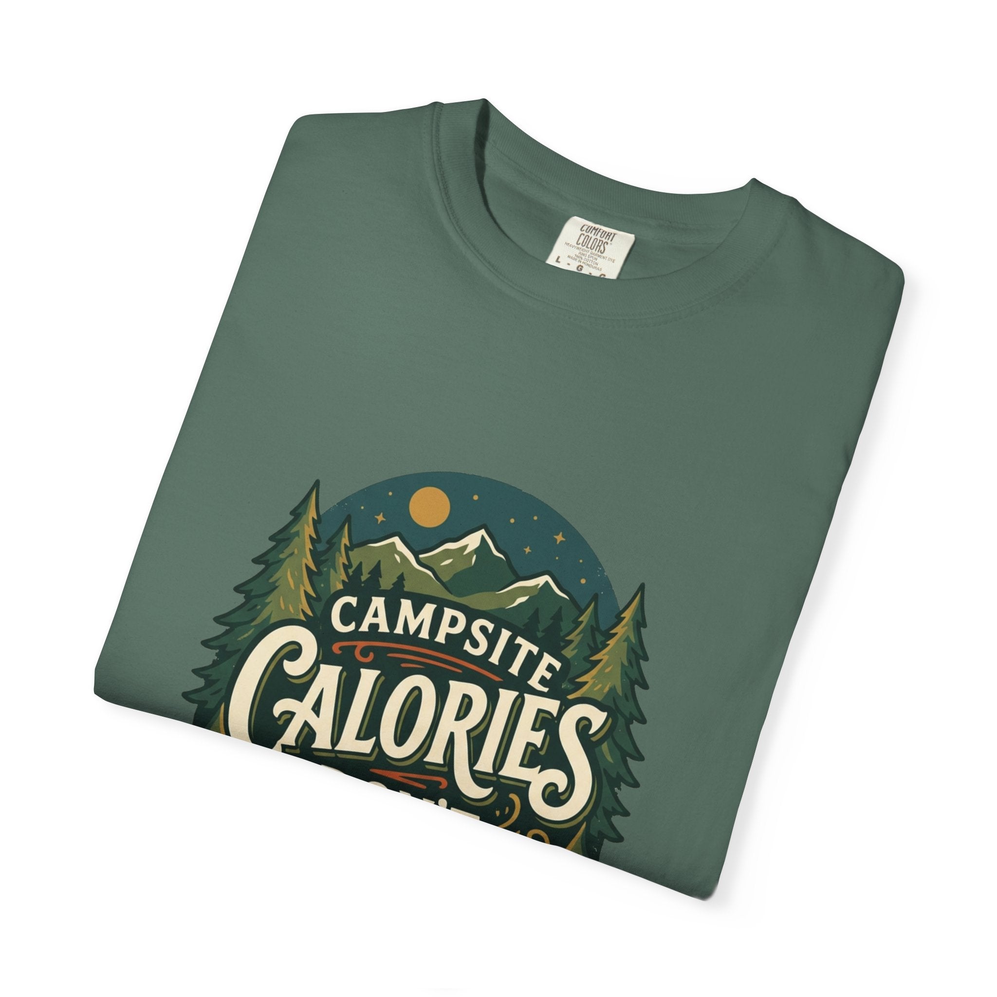 Campsite Calories Don’t Count Graphic T-Shirt — Camping Campfire Outdoors Tee