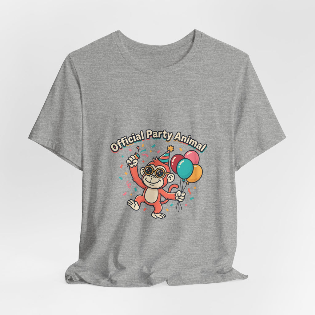 Party Animal T‑Shirt — Cute Monkey Birthday Tee with Balloons