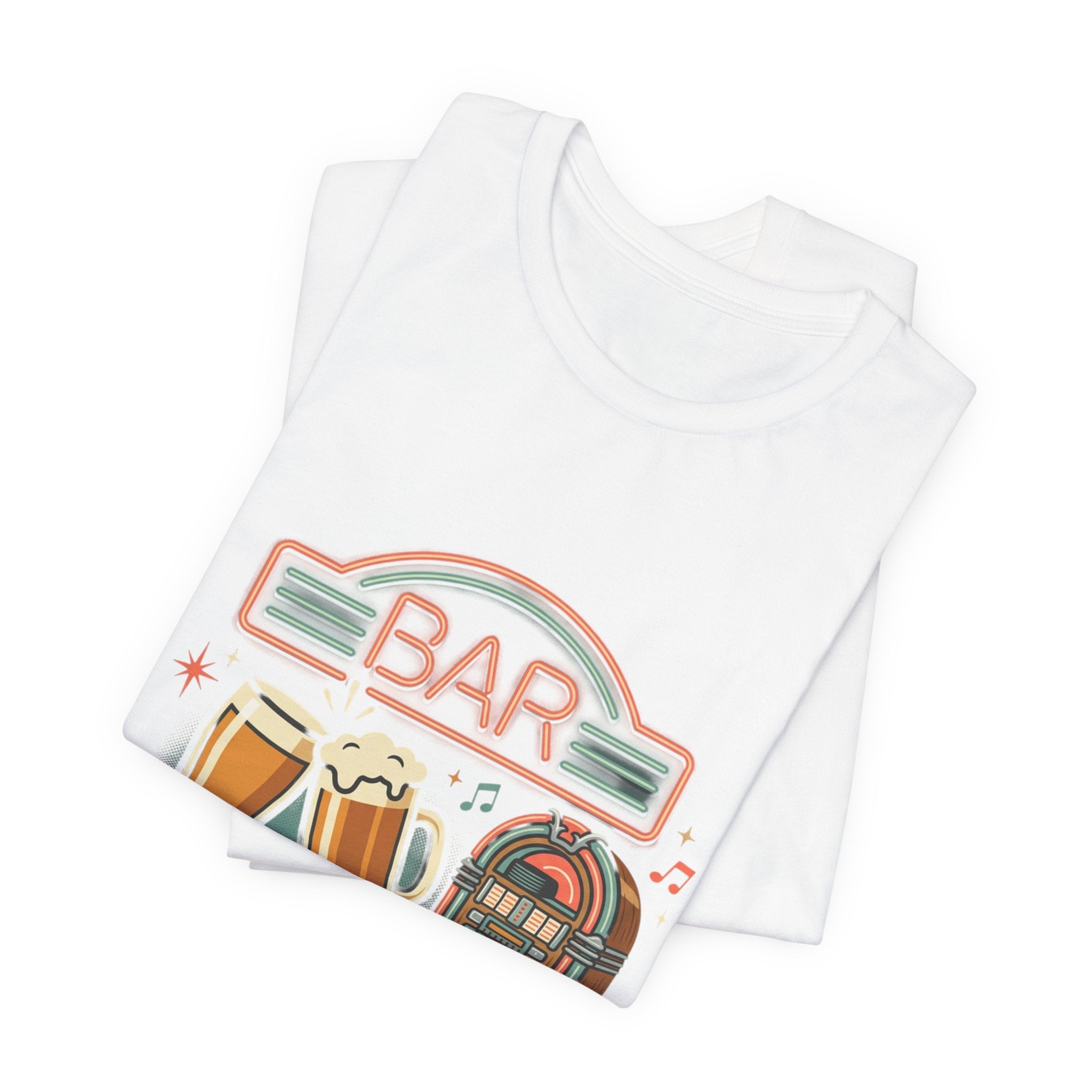 Weekend Headquarters Bar T‑Shirt — Retro Jukebox & Beer Graphic Tee