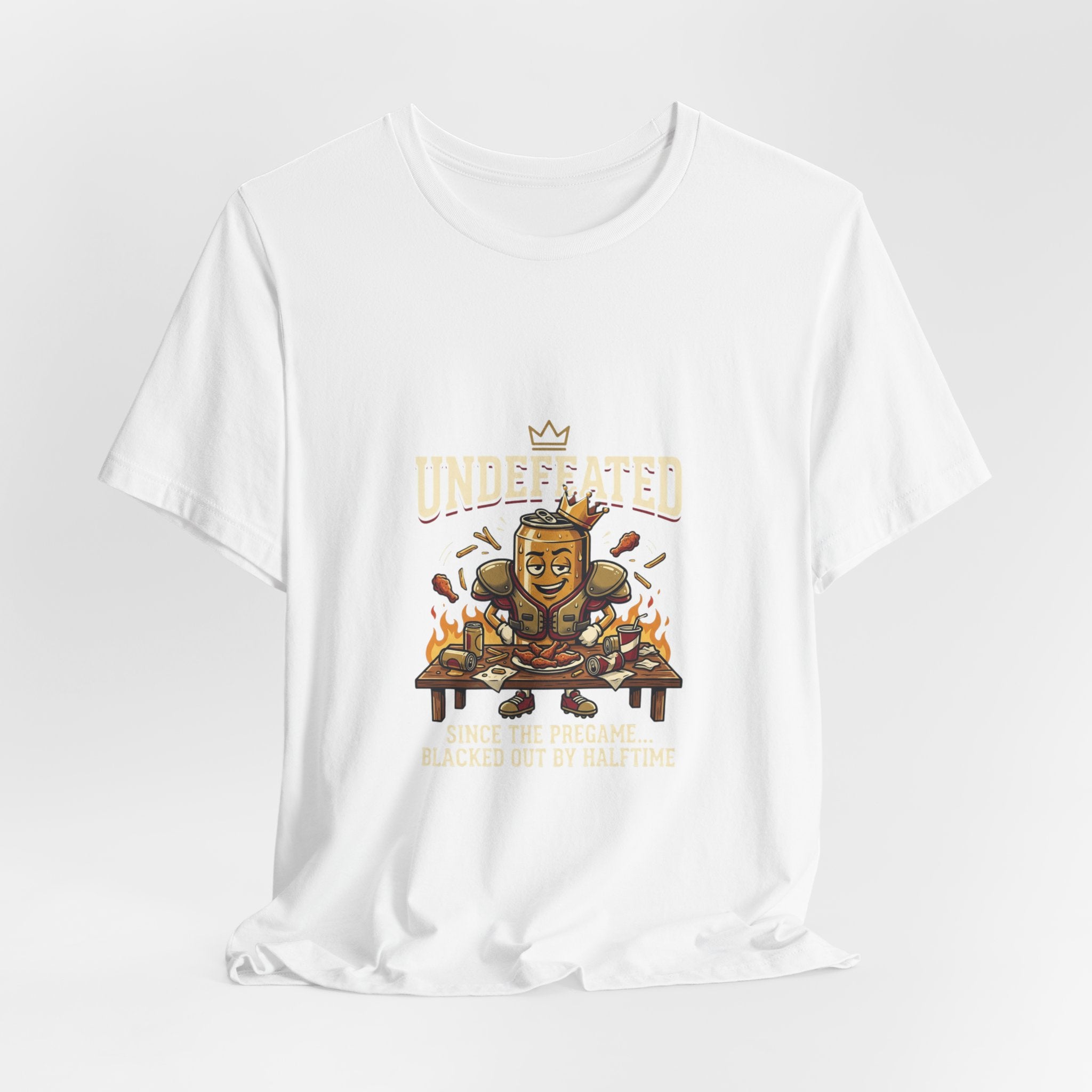 Undefeated Feast Tee — Cartoon King Dining Graphic T-Shirt