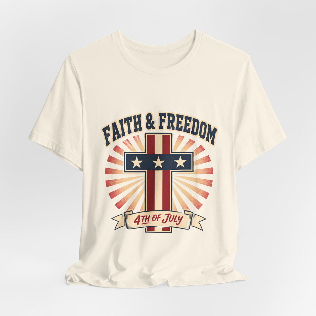 Faith & Freedom Cross Tee | Patriotic, Faith-Based July 4th Vintage Americana